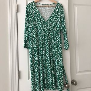 H&M MAMA green floral midi dress